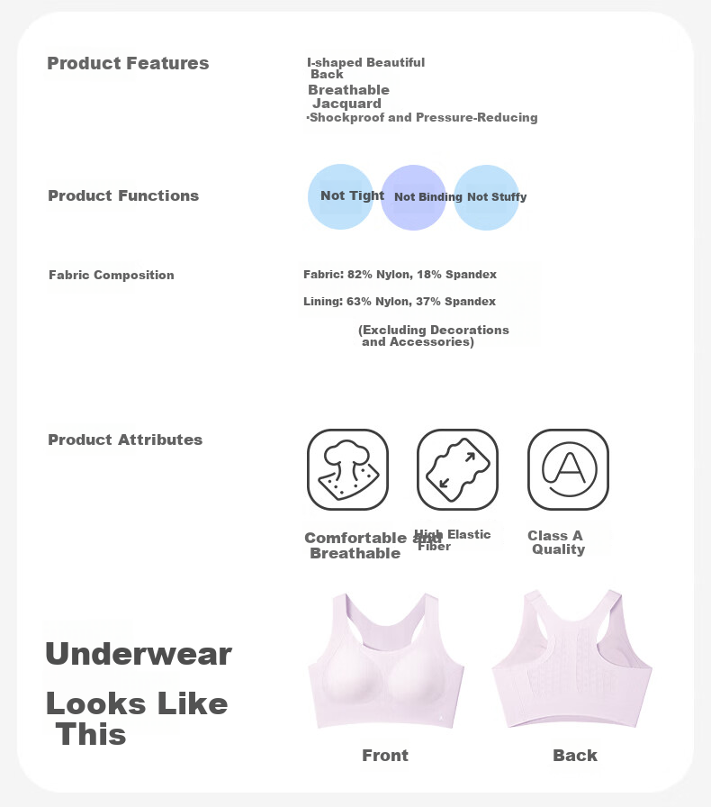 Jiusuibian Posture Correction Children's Underwear Girls 12-15 Years 7A Antibacterial Mesh Thin Girl Sports Bra PE Class Sports Vest 2