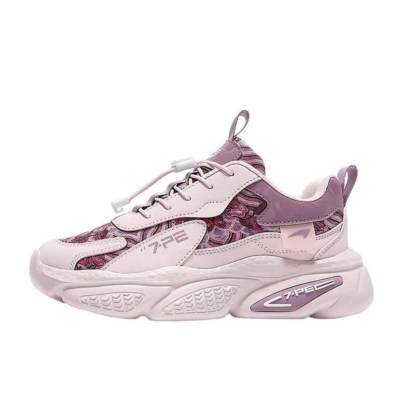 7-PE Girls' Shoes 2026 Spring New Breathable Mesh Chinese Style Non-Slip Soft Sole Kids Sports Shoes for Older Children