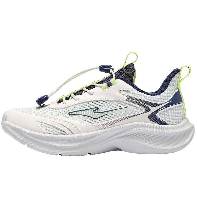 ERKE Kids Sports Shoes Boys and Girls Children's Lightweight Running Shoes with Drawstring White Tin Gray/Microcrystalline White/Fjord Blue Size 39