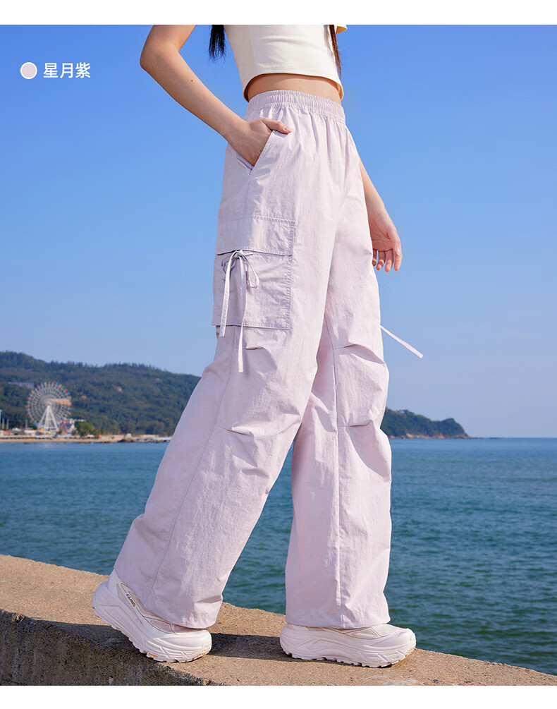 CAMEL Casual Workwear Women's Ice Cooling Sun Protection Quick-Dry Outdoor Paratrooper Pants C26BW1L0043 Phantom Black L 5