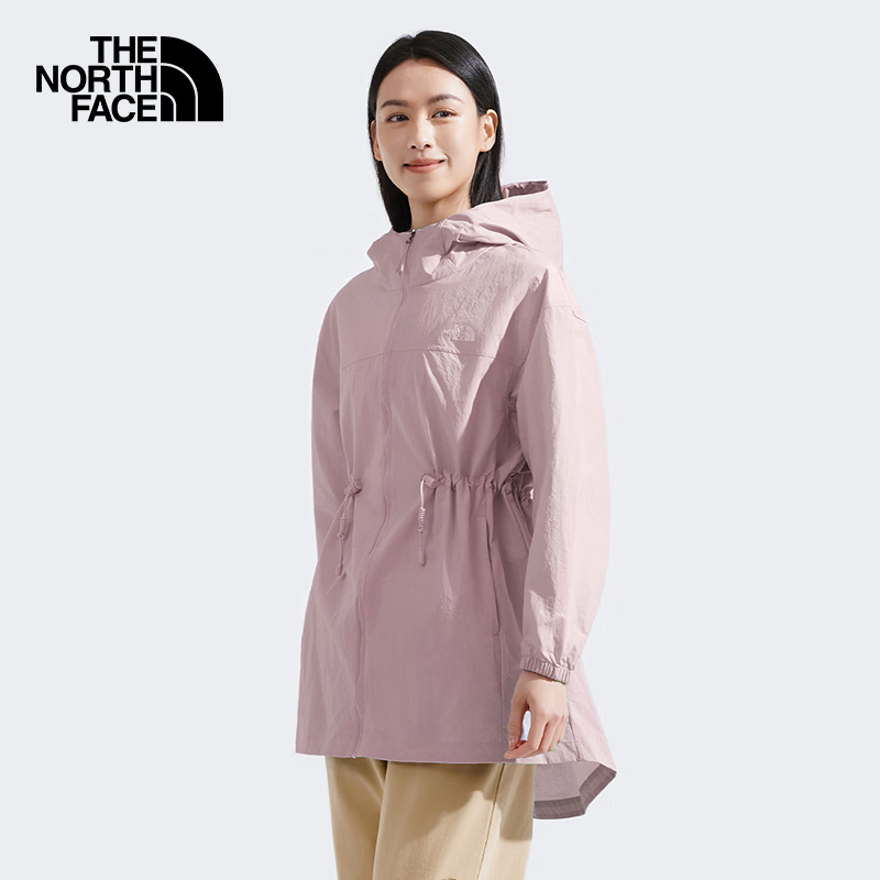 The North Face Women's Windproof and Sun Protection Outdoor Mid-Length Waist-Fitting Jacket 8C0Z Pink/0SO XL