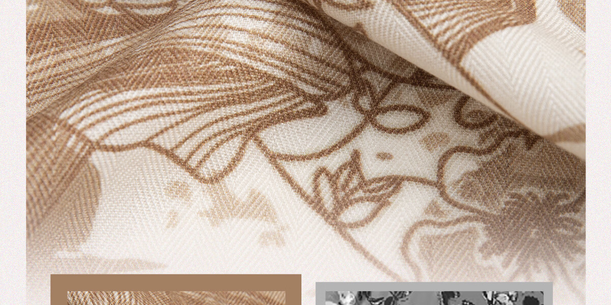 Wanshili Double-Sided Printed Silk Wool Scarf 2025 New Style Birthday New Year Gift for Mom Shawl Outerwear - Suo Qingqiu 51