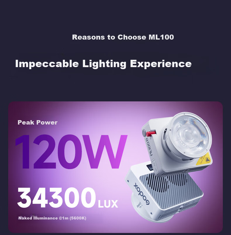 Godox ML80BI Continuous Fill Light Handheld Photography Light Portable COB Outdoor Shooting Video Light 7