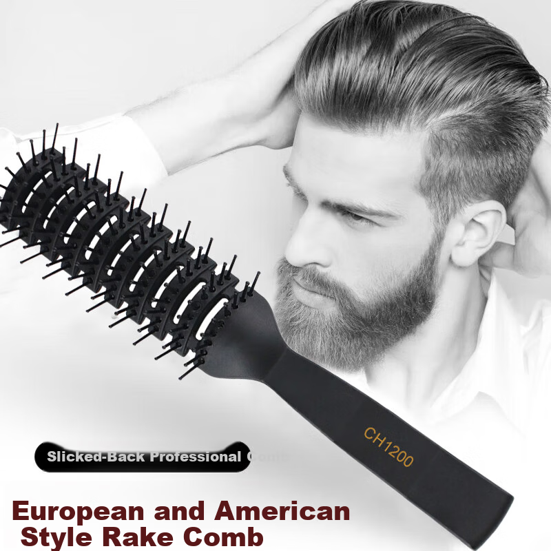 Germon Gradient Positioning Hair Comb Flat Top Clipper Comb Men's Haircut Auxiliary Tool Limit Edge Styling Curved Comb