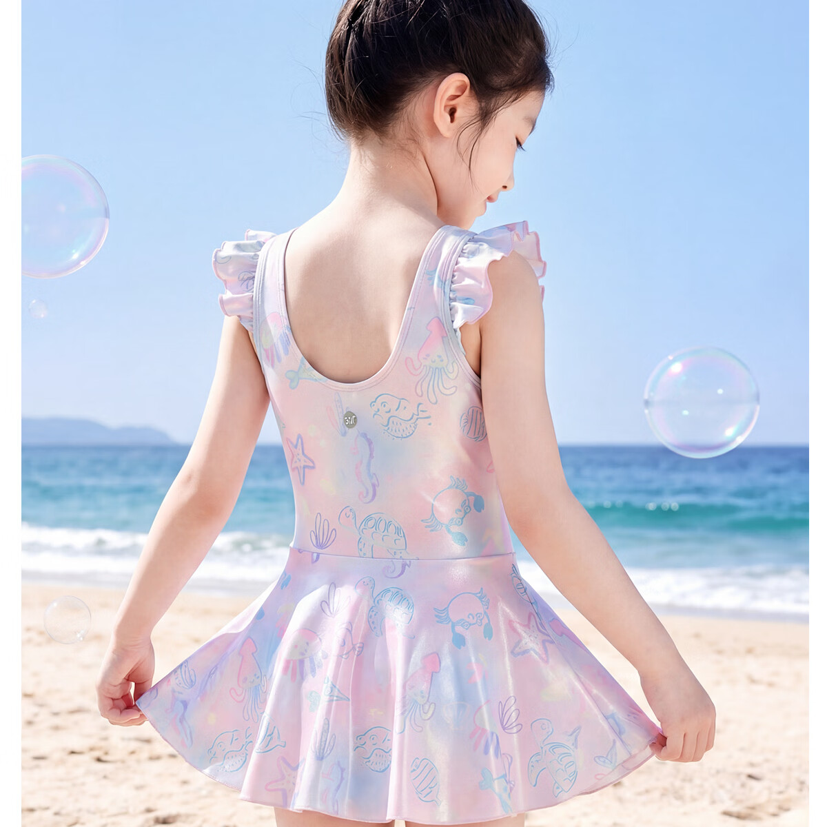 361° Kids Girls One-Piece Skirted Swimsuit Breathable Comfortable Princess Style Toddler Swimwear for Hot Springs and Swimming 7