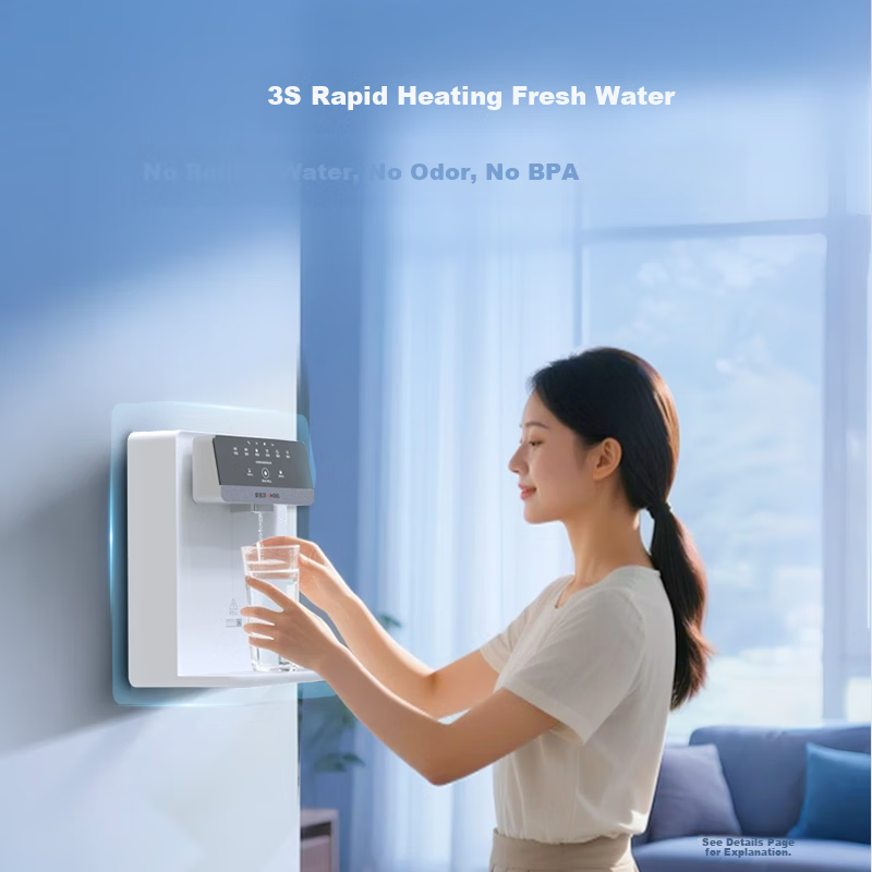 Angel Wall-Mounted Instant Hot Direct Drinking Water Integrated Purifier Companion Full Flow Adapter Ultra-Thin Home Six-Level Temperature Control Quantitative Water Dispensing Y3617BK-G