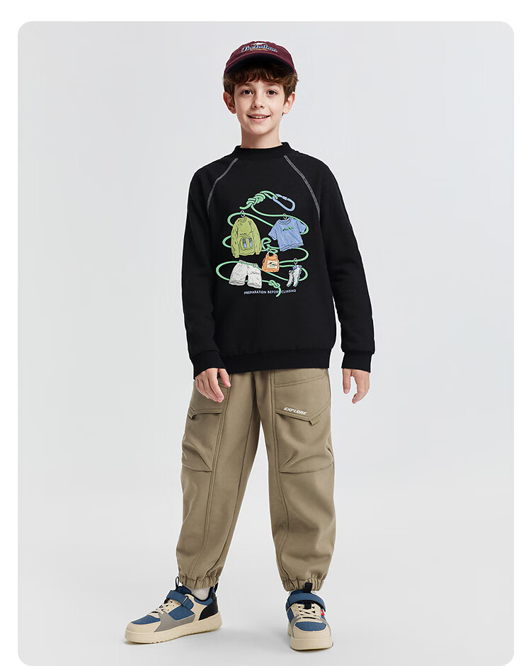 Balabala [balaOne] Kids Long Sleeve Sweatshirt Boys Girls 2026 Spring Fashion Top 9