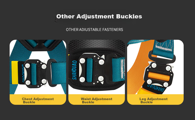 SHANDUAO Full Body 5-Point Safety Harness for High-Altitude Work National Standard AD9101 Double Large Hooks 1.8m + Shock Absorber Pack (Quick-Release Version) 10