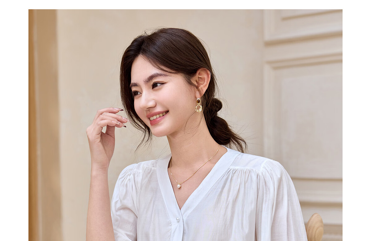 Halo Queen Women's Short Sleeve V-Neck White Shirt Summer Interview Professional Commuter Blouse H52S013 6