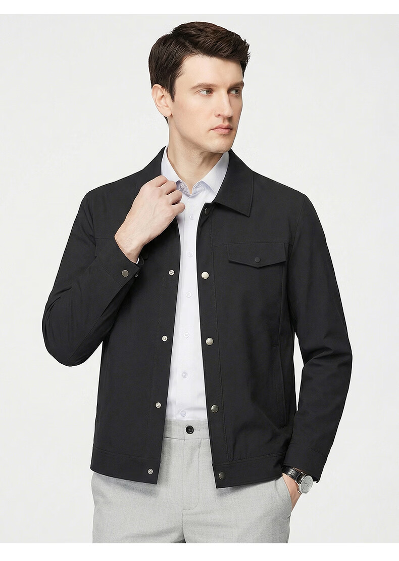 Shanshan [UPF50+] Sun Protection Anti-Wrinkle Men's Spring Business Polo Collar Executive Casual Work Jacket 9