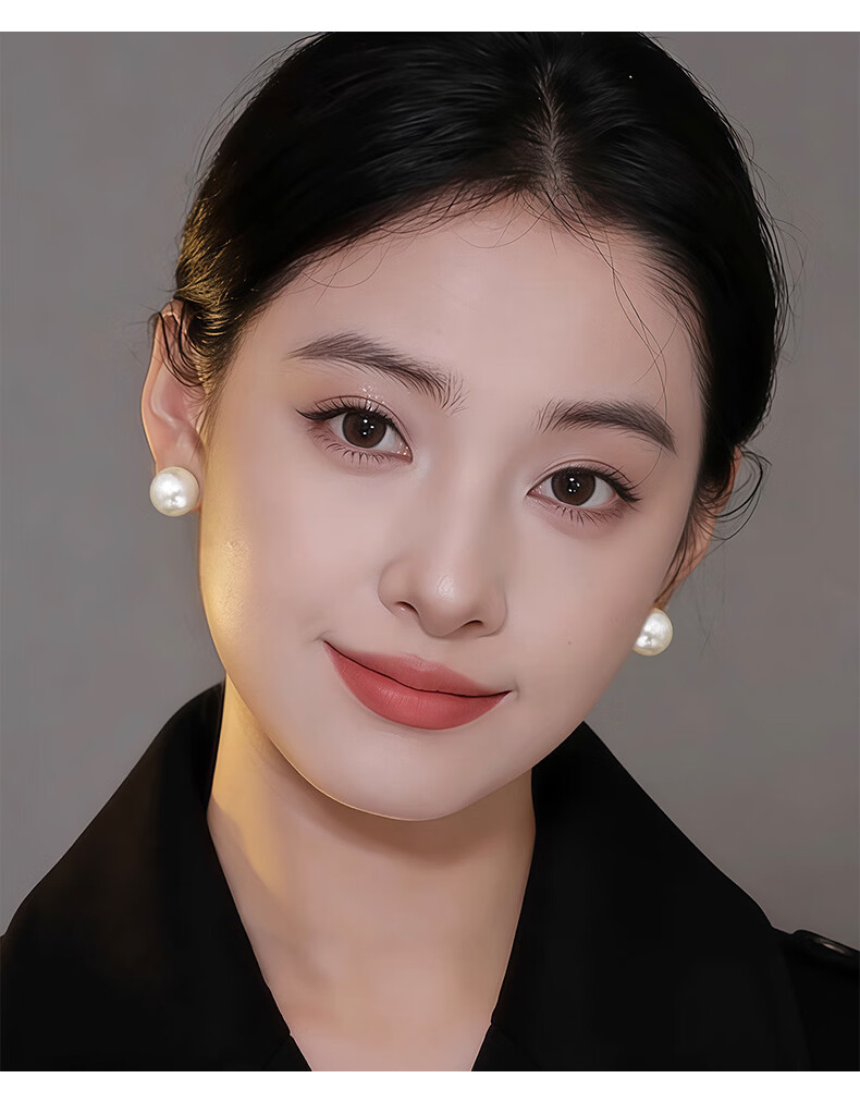 Zhou Baifu Pearl Silver Stud Earrings for Women Luxury High-End Earrings Jewelry Qixi Valentine's Day Gift for Girlfriend 8