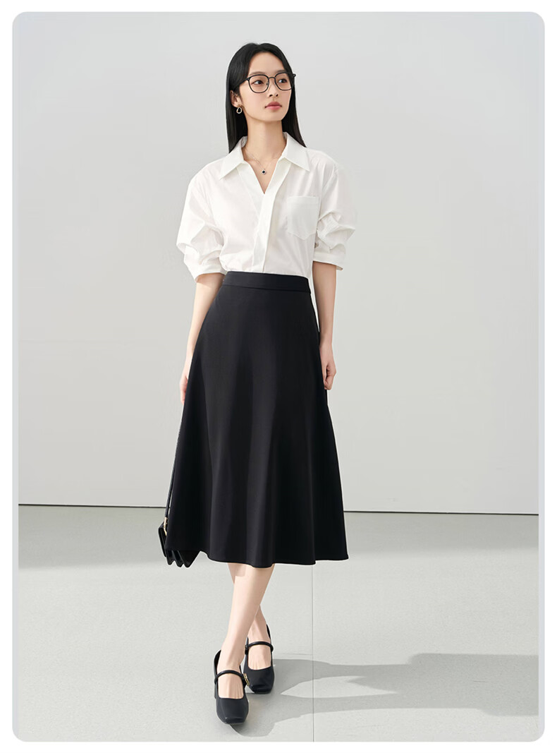 Jeanswest Women's Summer V-Neck French Style OL High-End Inner Wear Commuting Professional White Short Sleeve Shirt L 15