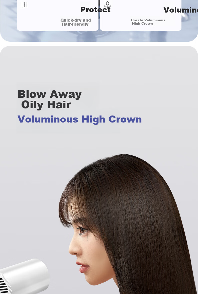 AUX Hair Dryer Home Use Quiet Negative Ion High Power Damage-Free Fast Drying Foldable Portable Hair Dryer for Men and Women Annual Meeting Gift 14