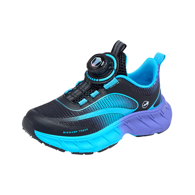 BIG WASP Boys' Running Shoes Children's Sports Shoes D112621528 Twilight Blue (Single Mesh) Size 30