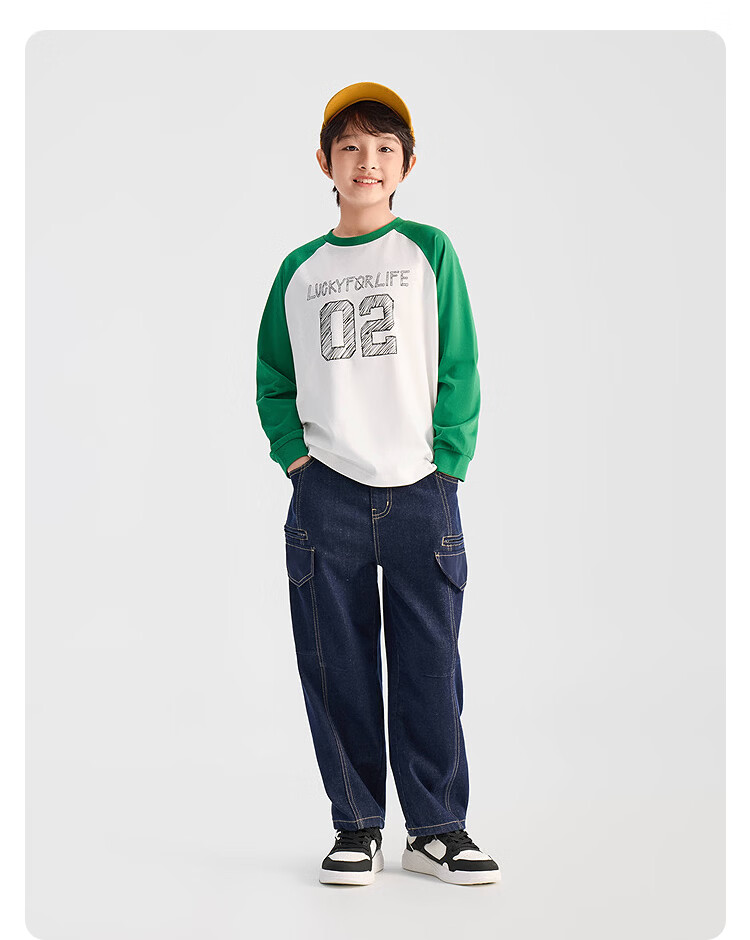 Balabala Kids Long Sleeve T-Shirt Boys 2026 Spring Top Girls Base Shirt [Mall Same Style] 12