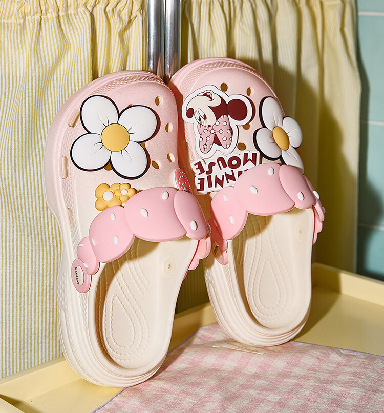 Gukoo Slippers 2026 New Summer Disney Clog Sweet Women's Home Casual Sandals Light Berry Pink 35-36 5