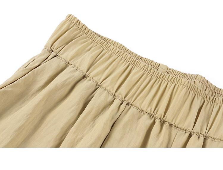 Demana Pleated Casual Pants Summer Loose Comfortable Elastic Waist Wide-Leg Long Pants for Women 29