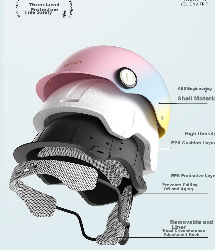 AD New National Standard Class A Electric Vehicle Helmet 3C Certified Unisex Summer Sun Protection Electric Bike Safety Helmet Women's Four-Season Lightweight Motorcycle Half Helmet 887 Rainbow Brown  15