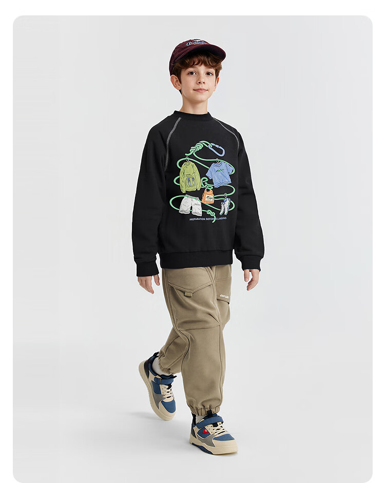 Balabala [balaOne] Kids Long Sleeve Sweatshirt Boys Girls 2026 Spring Fashion Top 8
