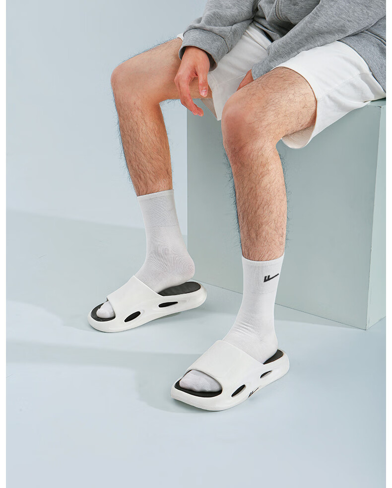 Warrior Official Men's Slippers 2026 Spring Outdoor Sports Non-Slip Sandals White Blue Size 42-43 28