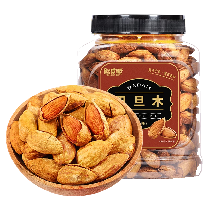 憨豆熊巴旦木400g 休闲零食扁桃仁手剥每日坚果送礼烘焙干果年货送礼