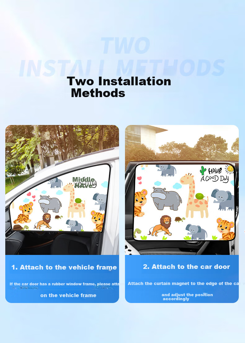 MOTCINO Car Window Sunshade Curtain Magnetic Baby Privacy Sun Protection Car Glass Shade 8