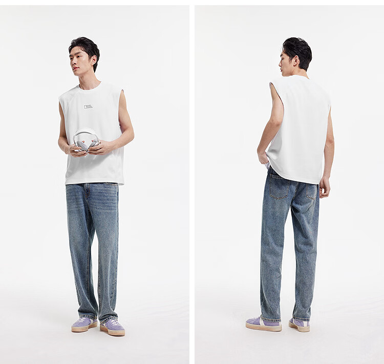 Semir Geography Series Collaboration Men's Summer Moisture-Wicking Quick-Dry Loose Knit Fashion Vest 101325102102 10