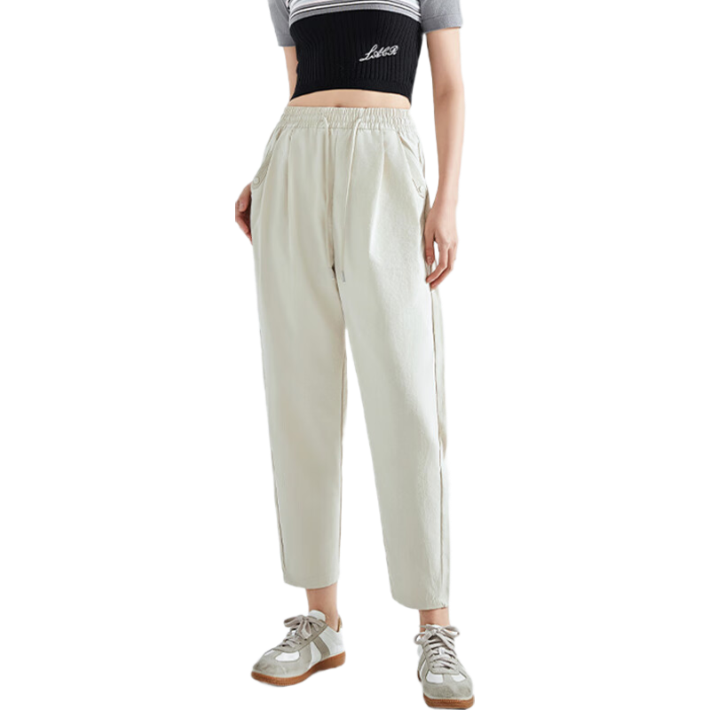 LangSha Straight-Leg Pants for Women, 2025 Summer New Fashion Loose Casual Pants, Lightweight Breathable Carrot Pants