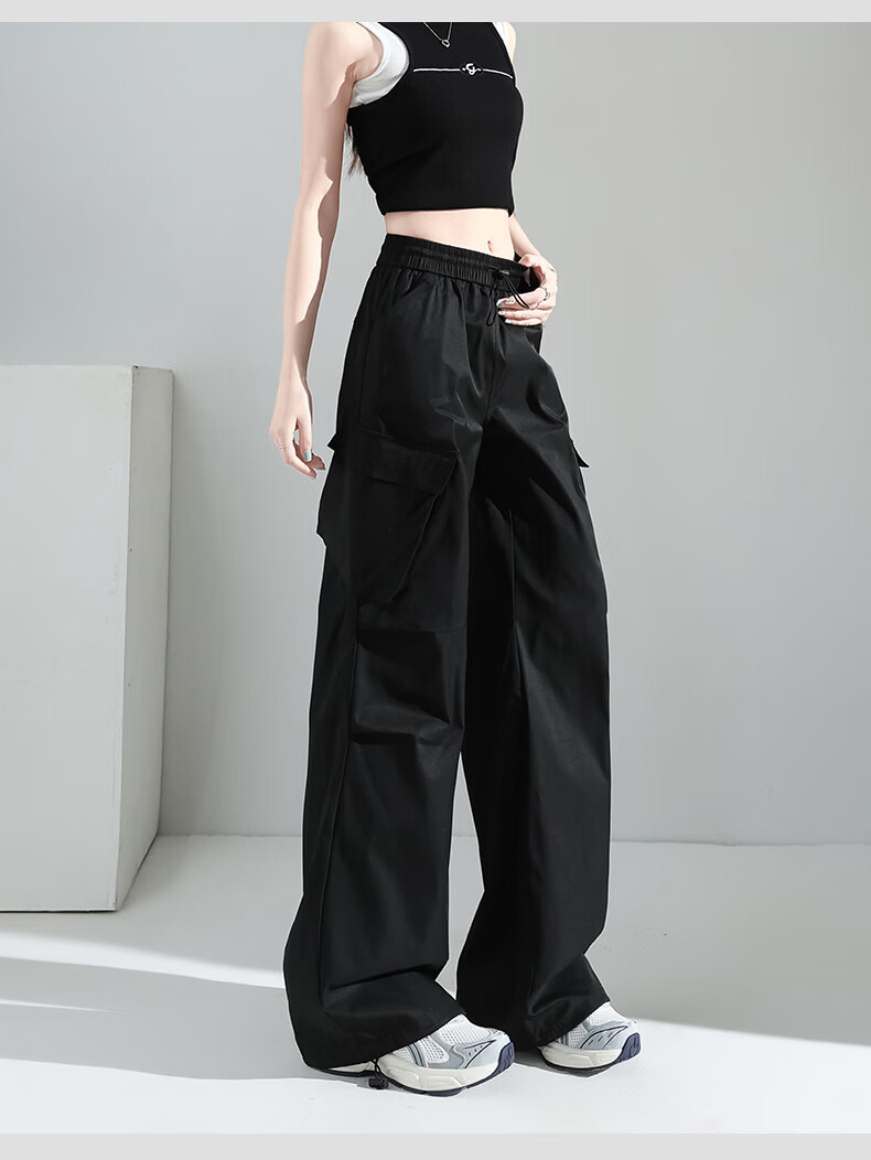 Borui Women's Slant Pocket Cargo Pants 2026 New Spring Summer Thin Sun Protection Quick-Dry Casual Ice Silk Sports Pants 22