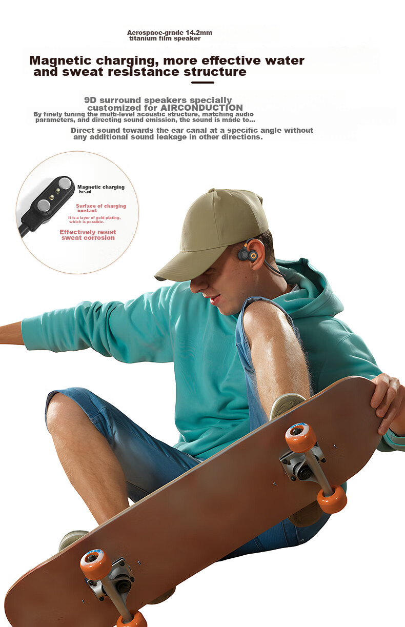 Leideng I10 Wireless Sports Bluetooth Earphones, Over-Ear Design, Waterproof And Sweat-Resistant, Suitable for Marathon Running, Not In-Ear, Long Battery Life, Compatible with Apple 17, Huawei, Android Phones, Price Protection, Orange Color 9