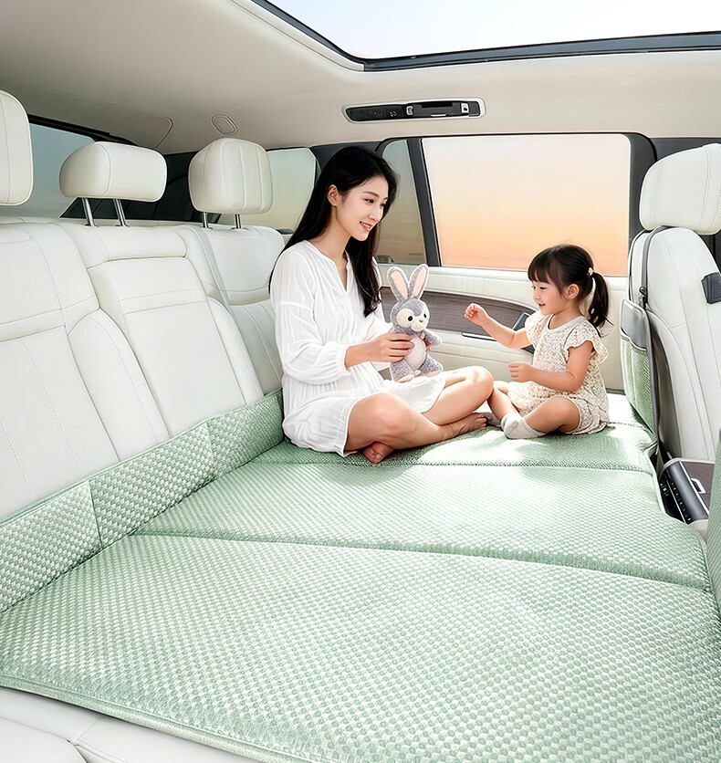 HUIDUODUO Car Rear Seat Sleeping Mat Foldable Mattress Backseat Sleeping Aid Travel Cushion Support 4