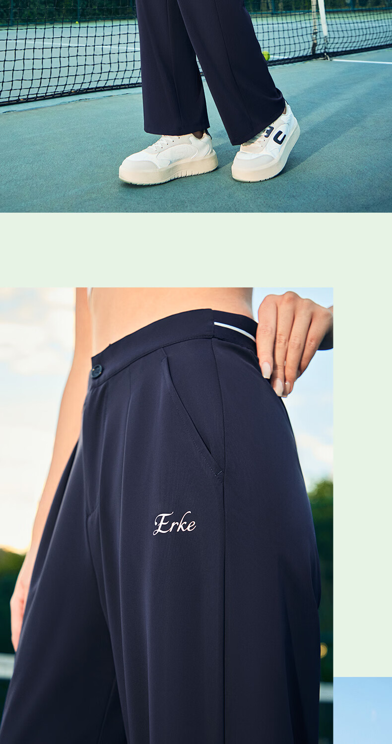 ERKE Women's Summer Sports Pants Ice Cooling Breathable Loose Straight Outdoor Casual Tennis Pants 11