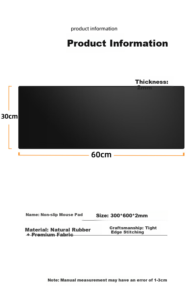 Jiasu Gaming Mouse Pad Computer Desk Mat Large Precision Edge-Locked Gaming Mouse Pad 300x600mm Black 4