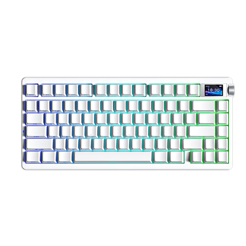 AULA Nova75 Gasket Structure 80-Key Hot-Swappable Mechanical Keyboard Customizable Tri-Mode Wireless Wired Bluetooth Gaming Office Moonlight White Ice Shadow Switch