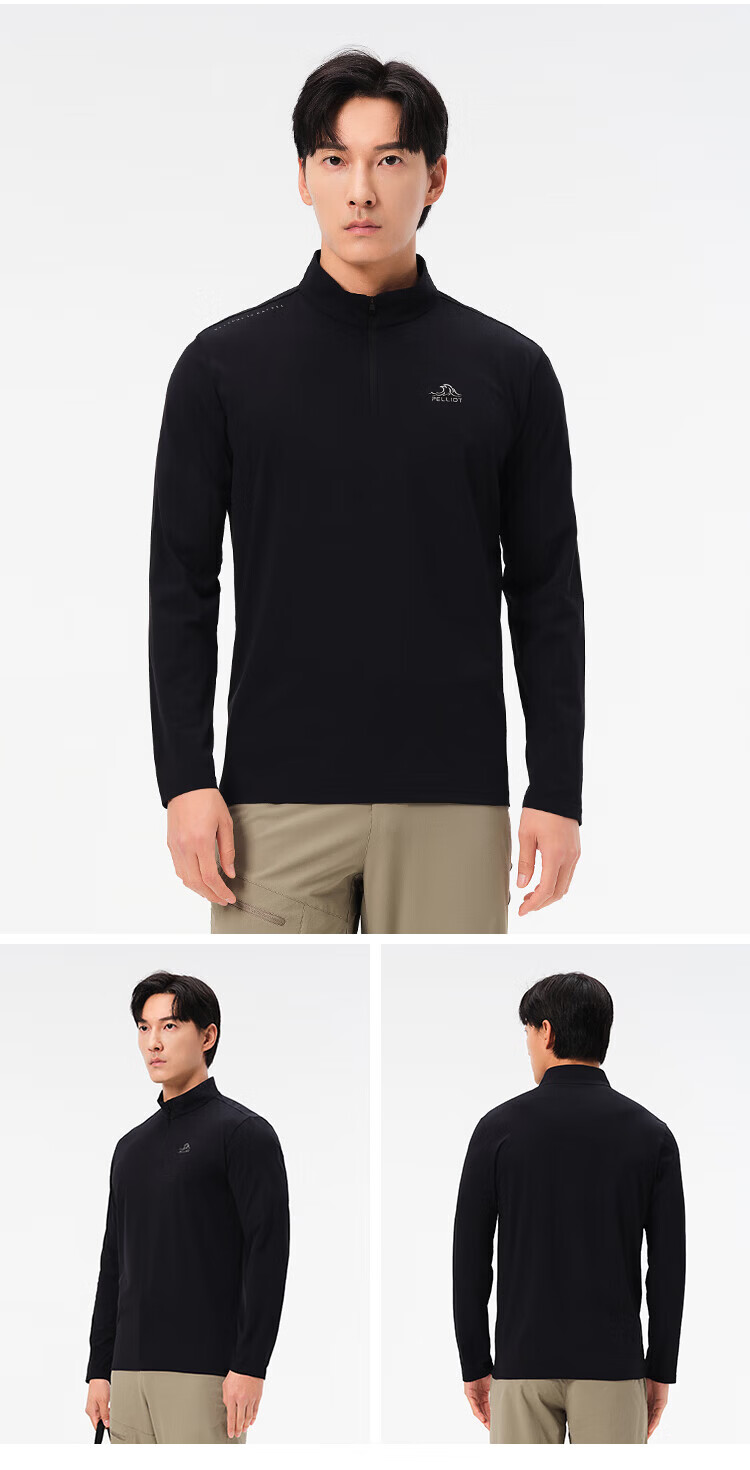Pelliot Outdoor Quick-Dry T-Shirt Unisex Spring Summer Sports Casual Long Sleeve Stand Collar Breathable Running Hiking Shirt 115316032 11