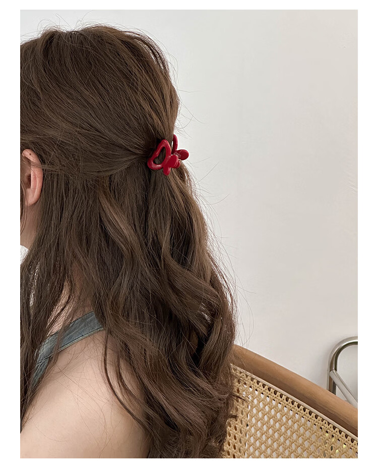CHIMERA Red Hair Clip Set of 2 Bangs Claw Clips Side Hairpins for Women Qixi Valentine's Day Gift 7