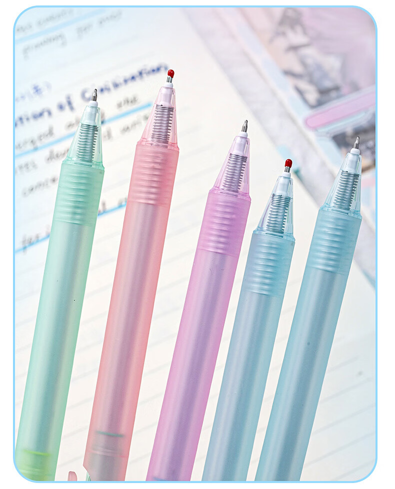 AIHAO Prism High-Value Holographic Retractable Gel Pen 0.5mm ST Tip Student Exam Writing Pen Ins Style Office Supplies Black Ink 6-Pack DGP2701 7