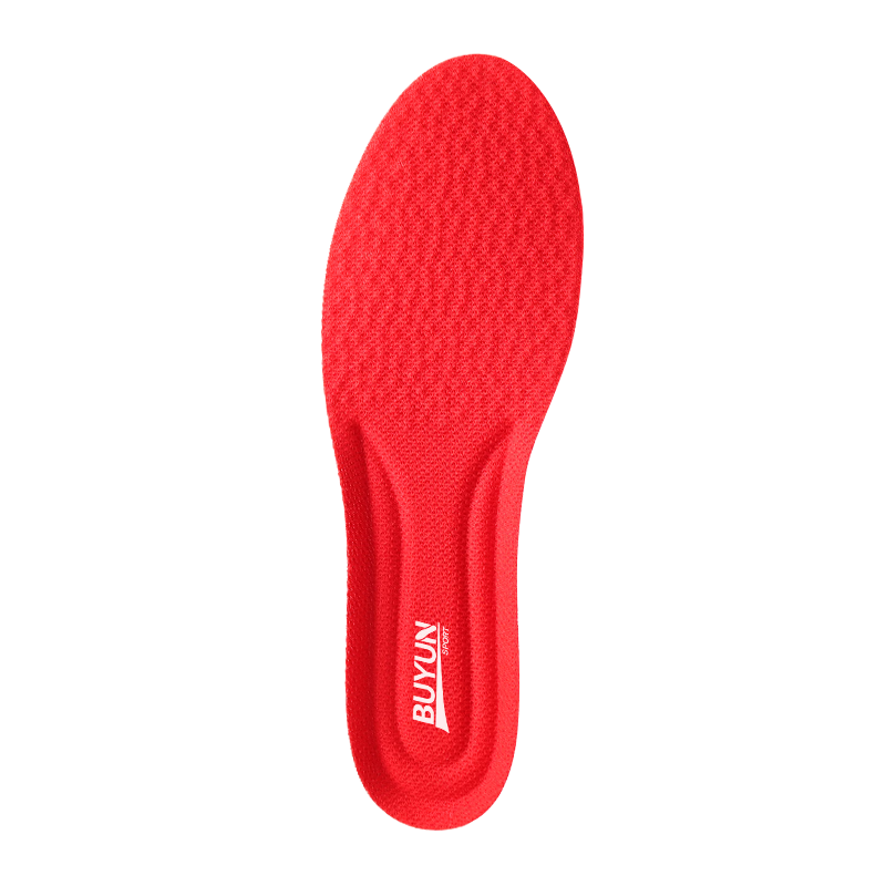 Buyun 2-Pair Men's Sports Insoles Shock Absorption Soft Elastic Odor-Resistant Breathable Sweat-Absorbing Military Training