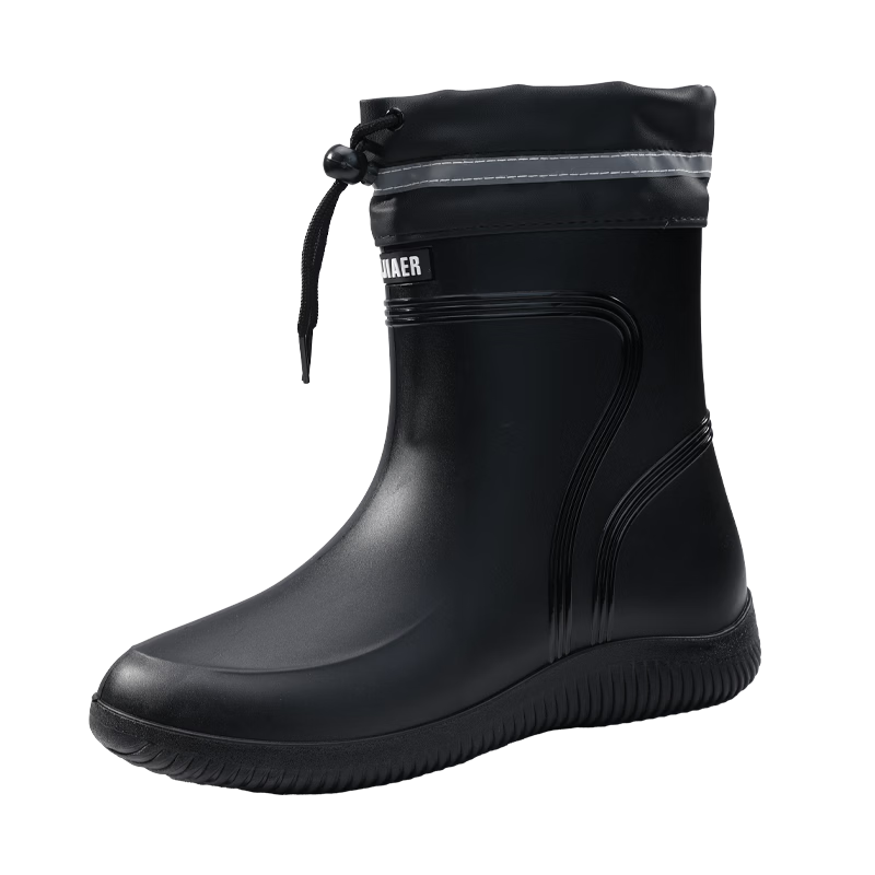 BlueOwl Shield Men's High Tube Waterproof Rain Boots Non-slip Outdoor Fishing Car Wash Chef Shoe Covers YX1053 Size 40
