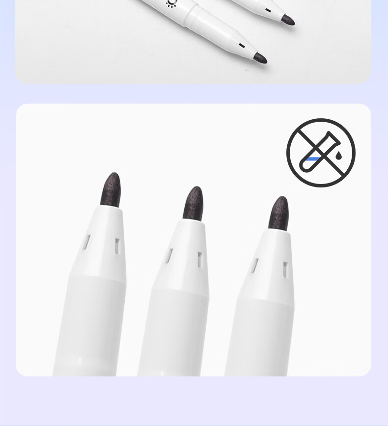 Black Outline Pen Set of 6 Waterproof Quick-Dry Dual-Tip Oil-Based Markers Odorless Safe for Children Elementary Students Drawing Sketching Photo Paper Signing Pens 1