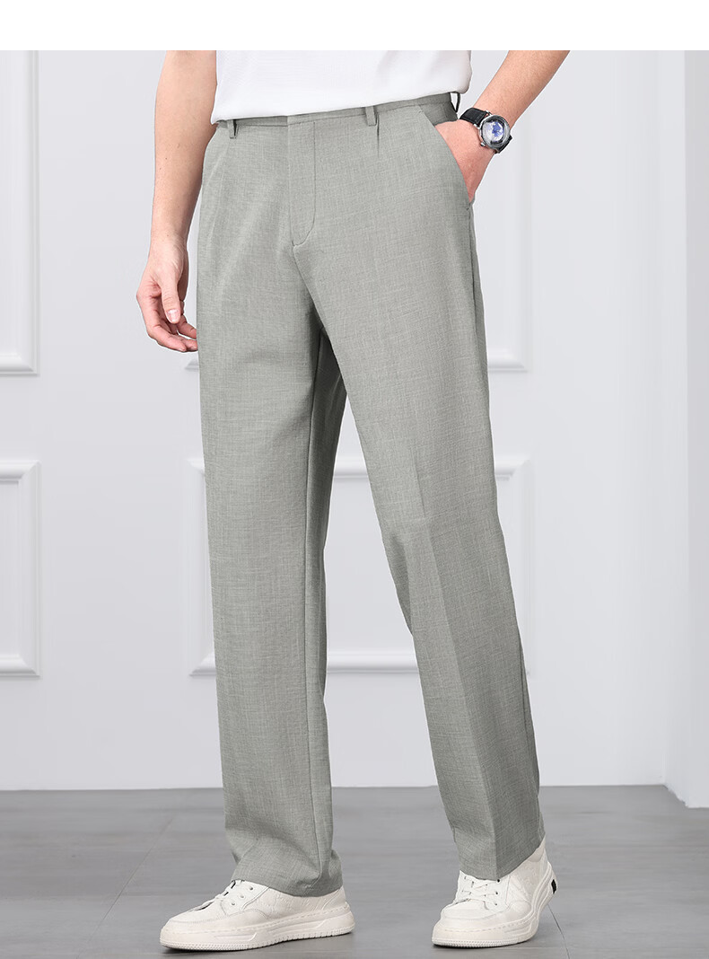 Shanshan Natural Linen 10A Antibacterial Men's Business Formal Lyocell Straight Casual Pants Spring Summer New Model 28