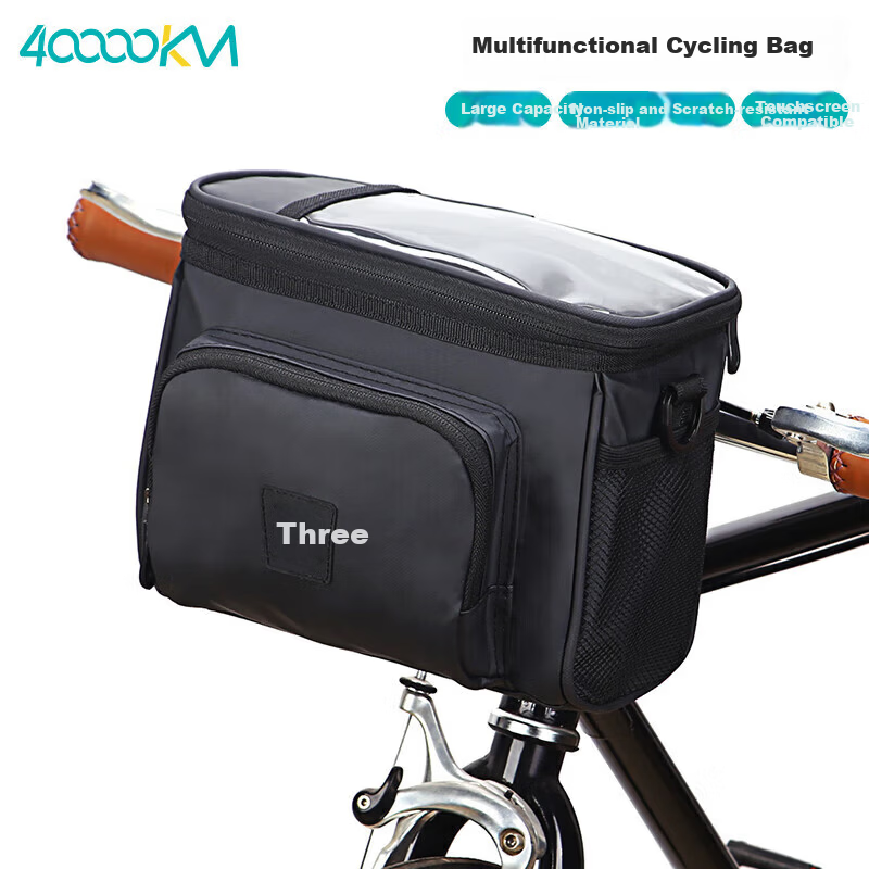40,000km Folding Bicycle Handlebar Bag Driver Electric Bike Front Frame Bag Mountain Bike Headset Bag Equipment