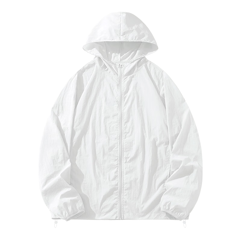 VANCL Men's Summer Loose Outdoor Sun Protection Skin Jacket Lightweight Breathable Sunscreen Coat White L