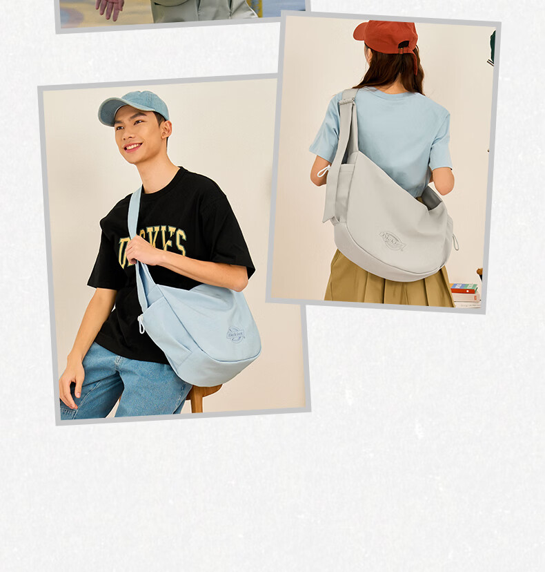 Dickies Shoulder Bag, Unisex Crossbody Bag, Nylon Casual Style, for School Commute And Travel, Large Capacity Dumpling Bag, Adjustable Small Size 11