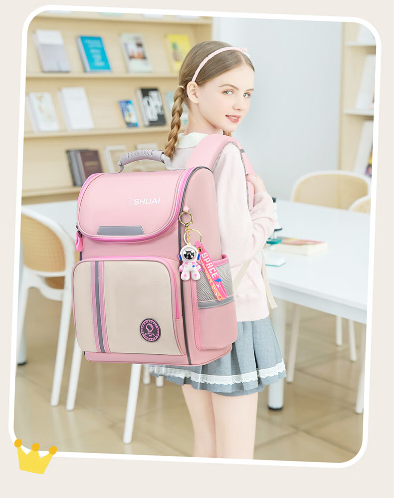 Dishuai Elementary School Backpack for Grades 1-3-6, Lightweight, Load-Reducing, Anti-Sagging, Unisex Pressure-Relief Spine Protection Bag 3