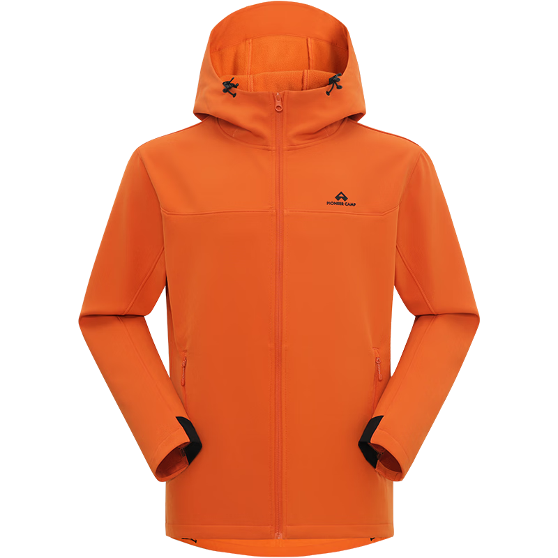 Toread Men's Softshell Jacket Outdoor Autumn Winter Fleece Lined Warm Windproof Hiking Mountaineering Hooded Sports Durable Coat