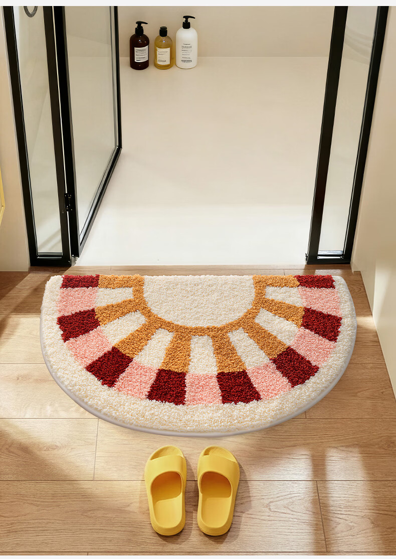 Da Jiang Bathroom Mat Toilet Bath Entrance Water Absorbent Non-Slip Cartoon Flocked Bathroom Rug 45x75cm 16
