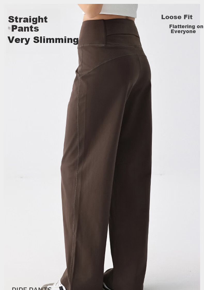 XUEXIMAN Loose Fit Straight Leg Sports Pants High Waist Pilates Running Training Breathable Yoga Fitness Trousers 1