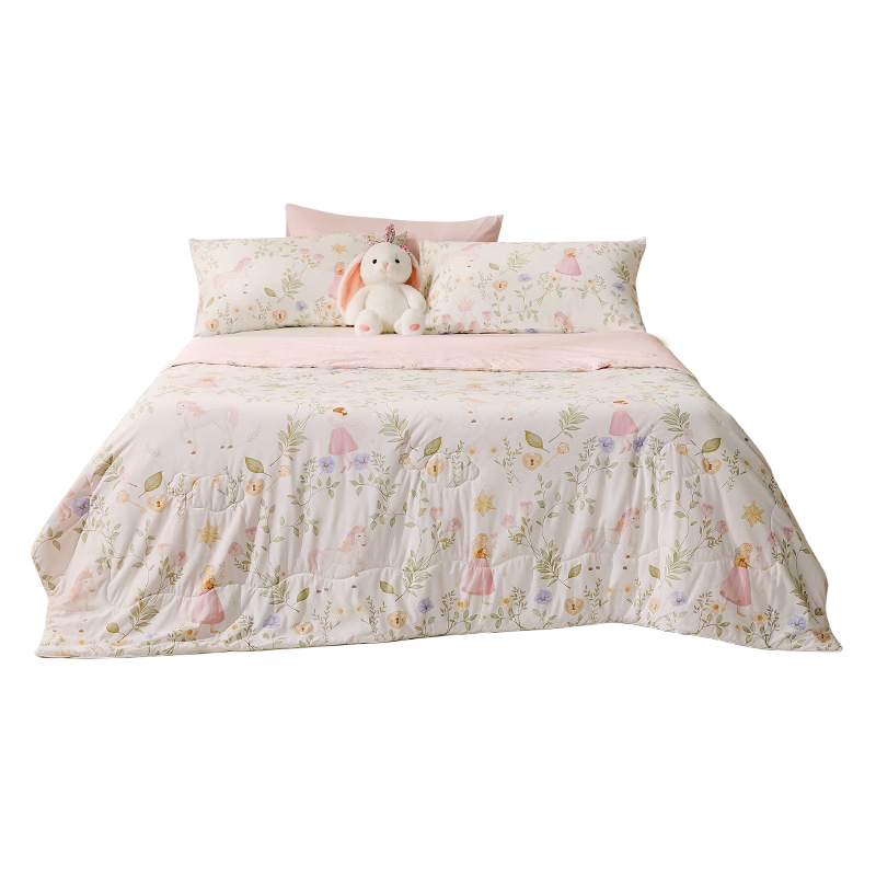 Luolaikids Class A Cooling Ice Skin Quilt Kindergarten Children's Quilt Air Conditioning Quilt Summer Quilt for Girls 120*150cm