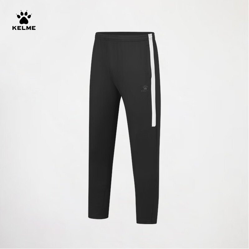 KELME Men's Sports Pants New Summer Thin Professional Football Training Running Fitness Tapered Long Pants Agate Black S